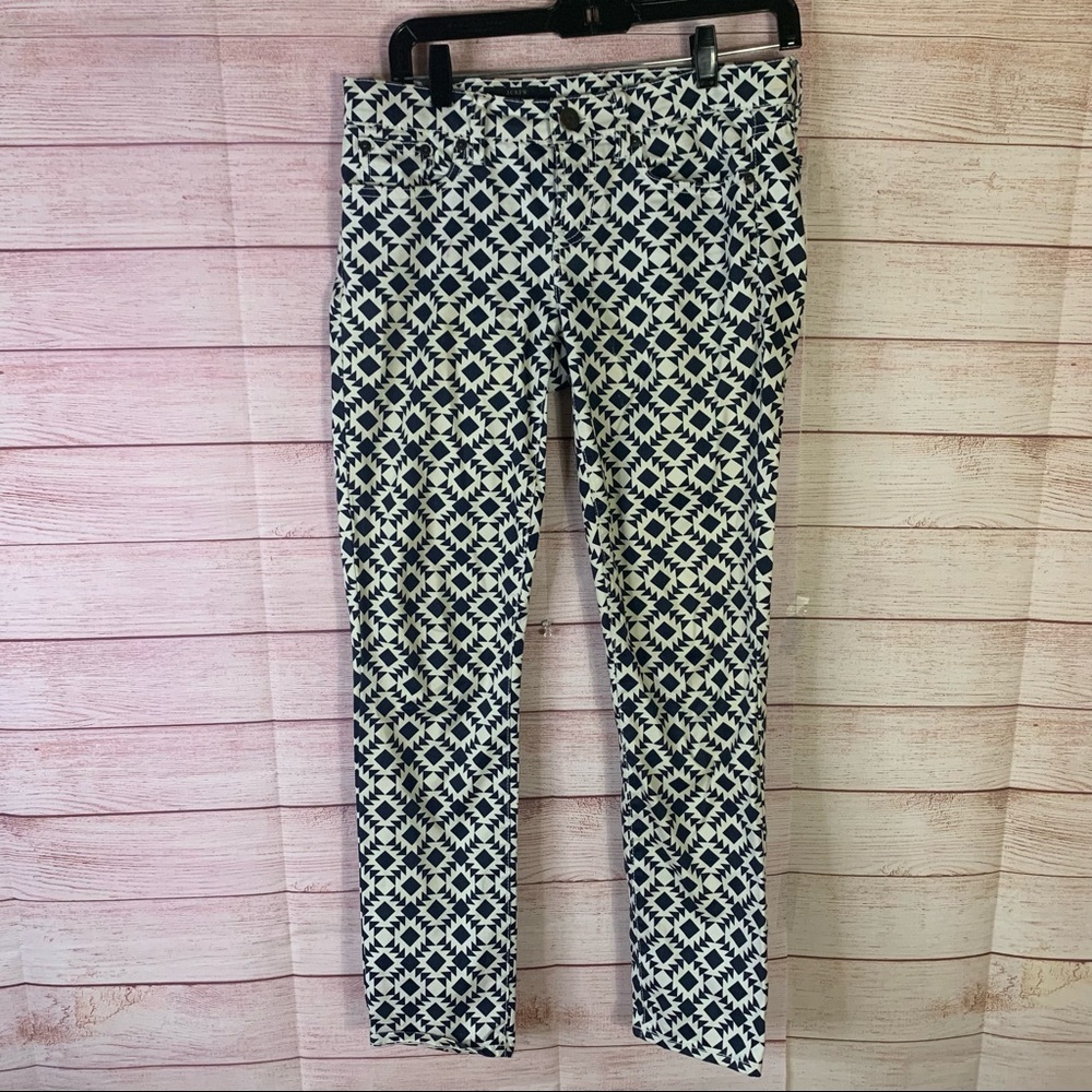 J. Crew‎ Blue Geometric Print Pants Size 27 Ankle